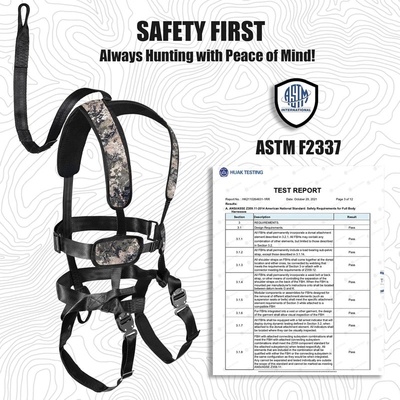 HUNTARMOR Tree Stand Safety Harness: Adjustable Tree Stand Harness for Hunting, Padded Treestand Safety Hunting Harnesses - Image 5